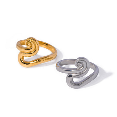 18K gold simple and elegant geometric design ring - QH Clothing
