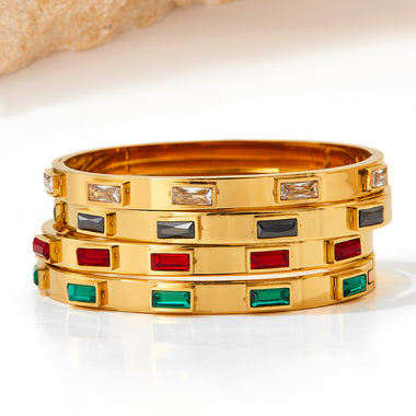 18K gold exquisite fashionable diamond design light luxury style bracelet - QH Clothing