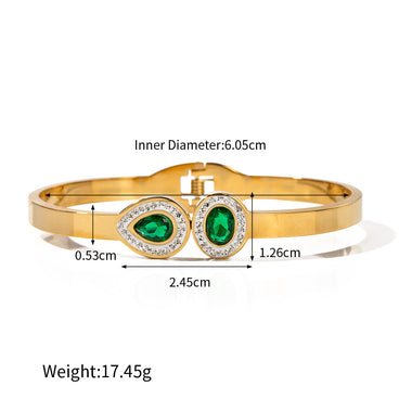 18K gold exquisite and dazzling zircon design light luxury style bracelet - QH Clothing