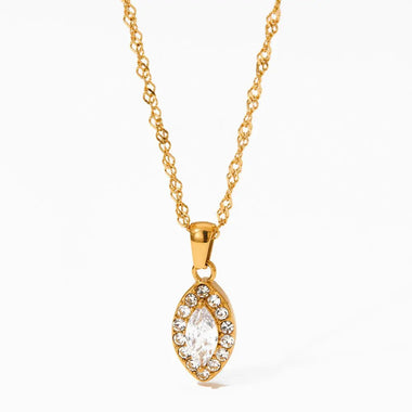 18K Gemstone Eye Diamond Necklace - QH Clothing