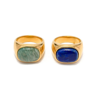 18K Gold Agate Stone Versatile Ring - QH Clothing