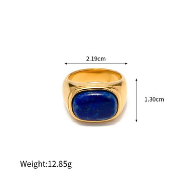 18K Gold Agate Stone Versatile Ring - QH Clothing