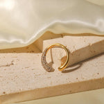 18K Gold Diamond Open Band Ring - QH Clothing