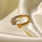 18K Gold Diamond Open Band Ring - QH Clothing