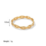 18K Gold Dual Twisted Line Ring - QH Clothing