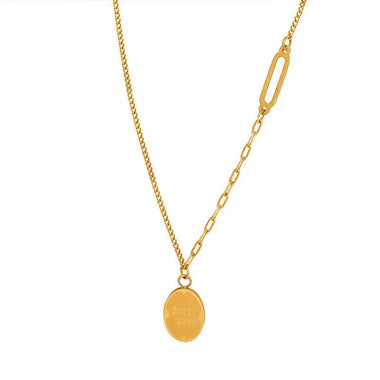 18K Gold "Good Luck" Medallion Pendant Necklace - QH Clothing