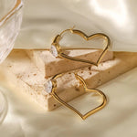 18K Gold Heart Zirconia Earrings - QH Clothing