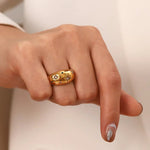 18K Gold Inlaid Star Ring - QH Clothing