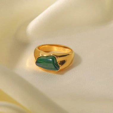 18K Gold Natural Stone Ring - QH Clothing