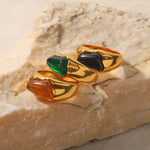18K Gold Natural Stone Ring - QH Clothing
