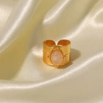 18K Gold Natural Tiger Eye Ring - QH Clothing