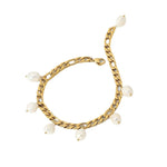 18K Gold Pearl Pendant Chain Anklet - QH Clothing