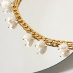 18K Gold Pearl Pendant Chain Anklet - QH Clothing