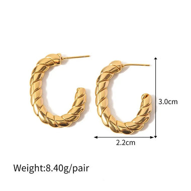 18K Gold-Plated Twisted Earrings - QH Clothing