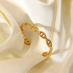 18K Gold Simple Chain Open Bracelet - QH Clothing