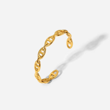 18K Gold Simple Chain Open Bracelet - QH Clothing
