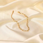 18K Gold Simple Style Paperclip Chain Anklet - QH Clothing