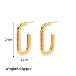 18k Gold Sparkling Zircon Hoop Earrings - QH Clothing