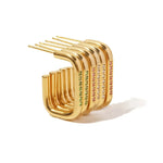 18k Gold Sparkling Zircon Hoop Earrings - QH Clothing