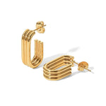 18K Gold Three-Layer U-Shaped Open Earrings - QH Clothing