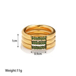 18K Gold Triple Layer Diamond Ring - QH Clothing