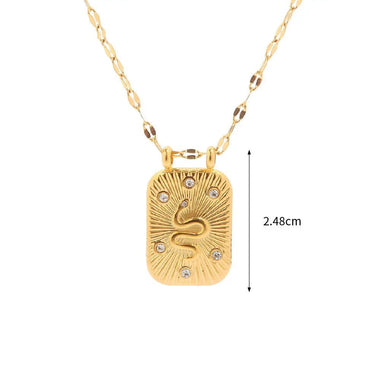 18K Gold Vintage Snake Pendant Necklace - QH Clothing