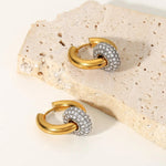 18K Gold Zircon Hoop Drop Earrings - QH Clothing