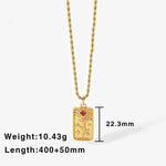 18K Gold Zircon Sun & Star Pendant Necklace - QH Clothing