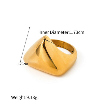 18k gold simple and elegant irregular triangle design versatile ring - QH Clothing