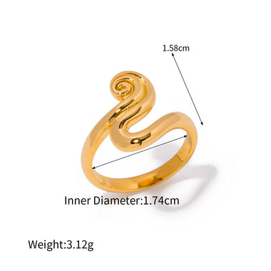 18K gold simple and elegant geometric design ring - QH Clothing