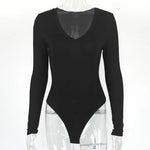 Autumn Winter Bottoming Shirt Tight Sexy Women Clothing Modal Long Sleeve V-neck Bodysuit - Quality Home Clothing| Beauty