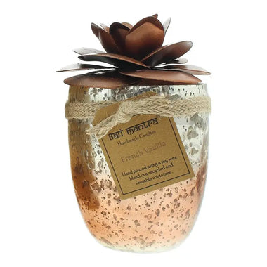 Bali Mantra Camellia Glass Copper Candle 500g - French Vanilla - Quality Home Clothing| Beauty
