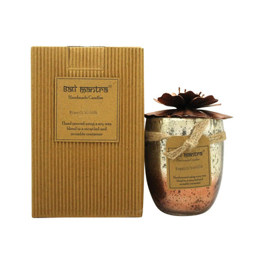 Bali Mantra Hibiscus Glass Copper Candle 500g - French Vanilla - Quality Home Clothing| Beauty