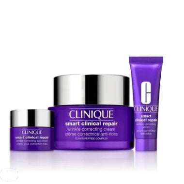 Clinique Smart A+ De-agers Gift Set 50ml Smart Clinical Repair Wrinkle Correcting Cream + 10ml Serum + 5ml Eye Cream - QH Clothing