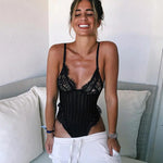 Cutout Inner Match Sexy Lace Lace Spaghetti Strap Women Jumpsuit Girl One Piece Underwear - Quality Home Clothing| Beauty