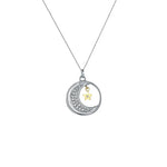 "Daughter's Blessing: Moon Star Diamond Pendant Necklace in Gift Box" -  QH Clothing