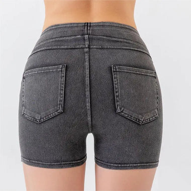 Denim Yoga Shorts Women's High Waist Slimming Hip Raise Stretch Workout Pants Running Sports Outerwear Casual Shorts - Quality Home Clothing| Beauty