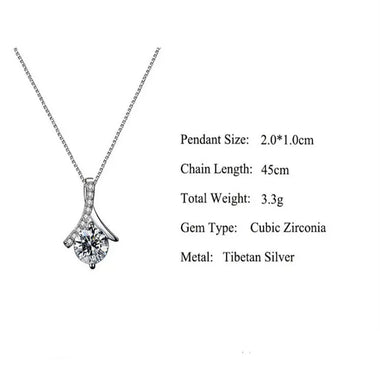 Elegant Diamond Herringbone Pendant Necklace for Mother's Day -  QH Clothing