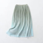 Elegant Graceful Gradient Color Pleated Skirt Spring Summer Light Luxury High Waist A line Skirt - Quality Home Clothing| Beauty