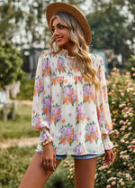 Floral Print Top Spring Summer Elegant Double Layer Women Clothing - Quality Home Clothing| Beauty