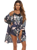 ​Floral Three-Piece Pajama Set -  QH Clothing