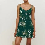 Fresh Slim Fit Slimming Short Pastoral Ruffled Printing Slip Dress Summer - Quality Home Clothing| Beauty