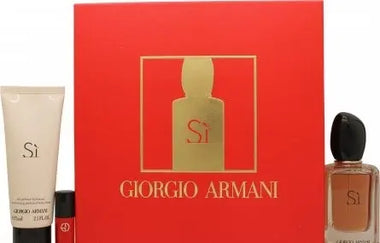 Giorgio Armani Si Gift Set 50ml EDP + 50ml Body Lotion + Mini Lipstick - QH Clothing