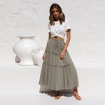 High Waist Slimming Cotton Linen Skirt Spring Summer Solid Color Simple Pleated Irregular Asymmetric Skirt - Quality Home Clothing| Beauty