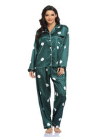 Home Wear Suit Pajamas Women Satin Cardigan Long Sleeve Long Sleeve Autumn - Quality Home Clothing| Beauty