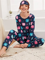 Home Wear Suit Pajamas Women Wear Eye Mask Three-Piece Set - Quality Home Clothing| Beauty