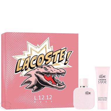 Lacoste L.12.12 Eau de Parfum Rose Gift Set 50ml EDP + 50ml Body Lotion - QH Clothing