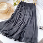 Mercerized Skirt Women Slim Fit Slimming Mid Length A line Skirt Embellished Elegant Summer Organza Skirt - Quality Home Clothing| Beauty