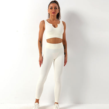 Quick Drying Seamless Yoga Suit Shockproof Sports Bra Yoga Vest Yoga Pants Fitness Trousers