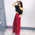 Personality Houndstooth Printed Flared Pants Wide Leg Casual Pants Autumn Winter Wide Leg Pants Plus Size - Quality Home Clothing| Beauty